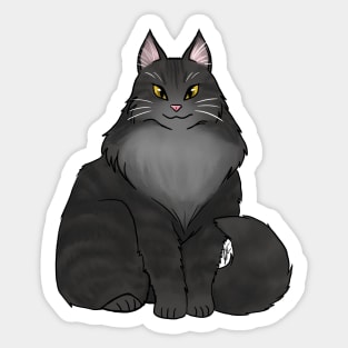 Cat - Maine Coon - Black Sticker